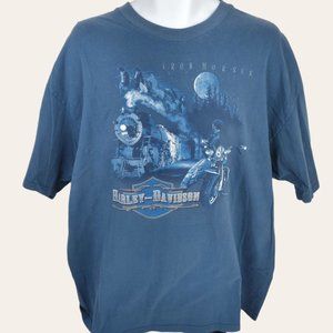 Vintage 1990s Harley Davidson Iron Horses T Shirt Train Polar Bear Eagle Alaska